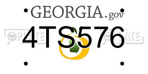 4TS576 Georgia License Plate