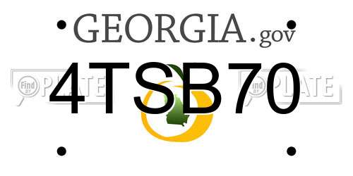 4TSB70 Georgia License Plate