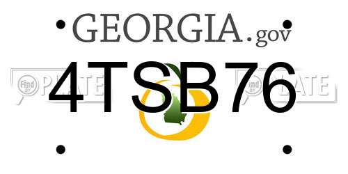 4TSB76 Georgia License Plate
