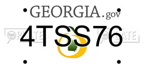 4TSS76 Georgia License Plate
