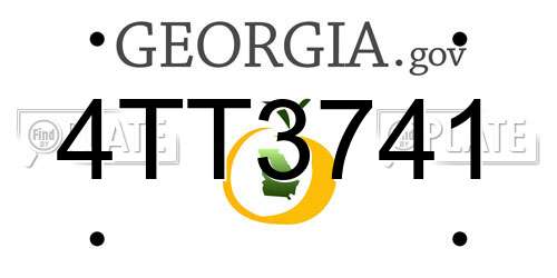 4TT3741 Georgia License Plate