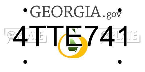 4TTE741 Georgia License Plate