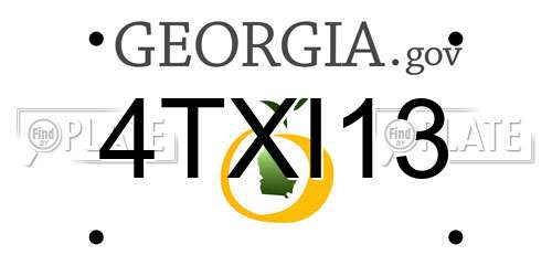 4TXI13 Georgia License Plate