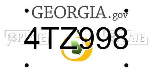 4TZ998 Georgia License Plate