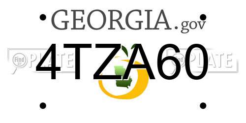 4TZA60 Georgia License Plate