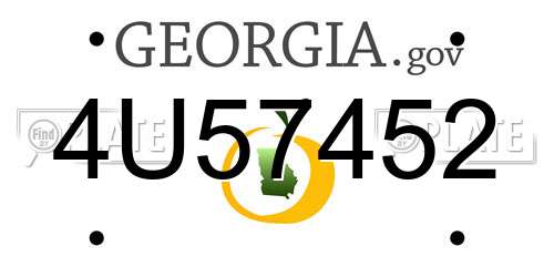 4U57452 Georgia License Plate