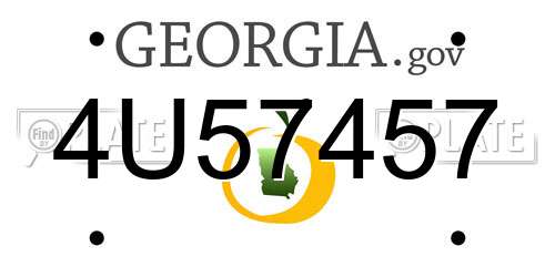 4U57457 Georgia License Plate