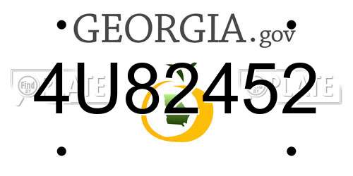 4U82452 Georgia License Plate