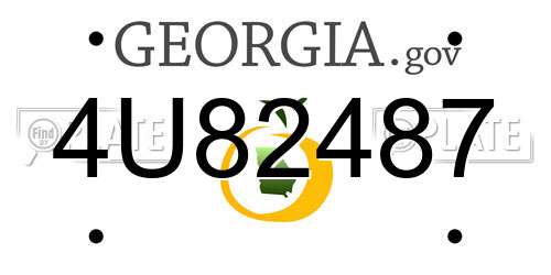 4U82487 Georgia License Plate