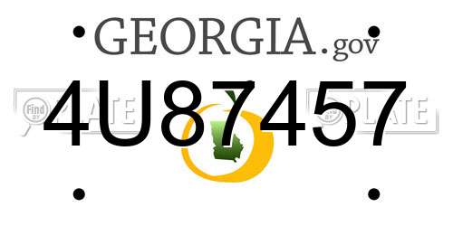 4U87457 Georgia License Plate