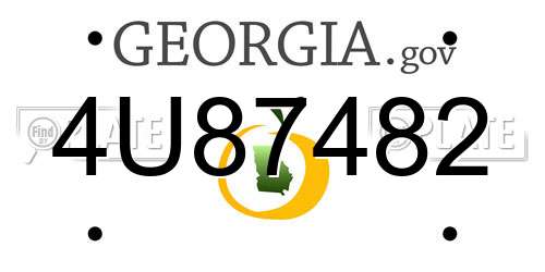 4U87482 Georgia License Plate