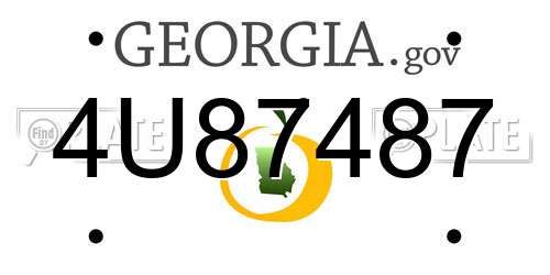 4U87487 Georgia License Plate