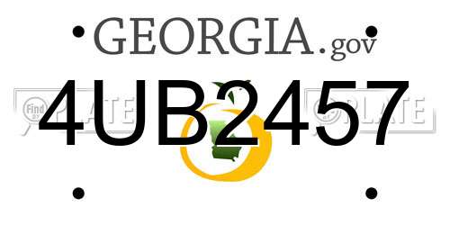 4UB2457 Georgia License Plate