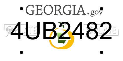 4UB2482 Georgia License Plate