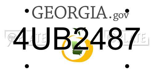 4UB2487 Georgia License Plate