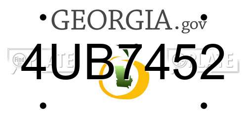 4UB7452 Georgia License Plate