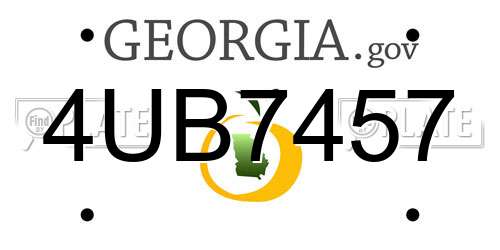 4UB7457 Georgia License Plate