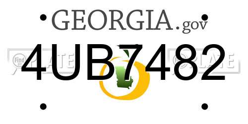 4UB7482 Georgia License Plate