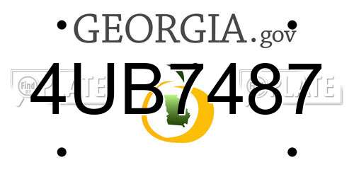 4UB7487 Georgia License Plate