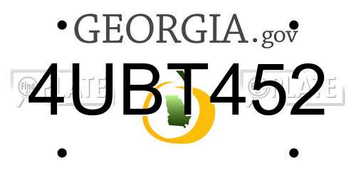 4UBT452 Georgia License Plate