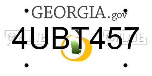 4UBT457 Georgia License Plate