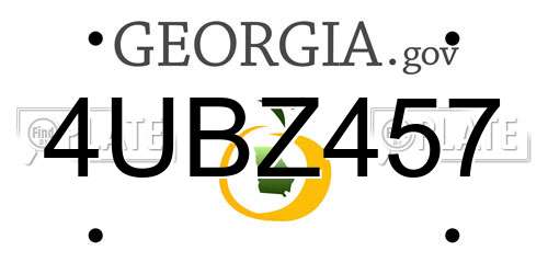4UBZ457 Georgia License Plate