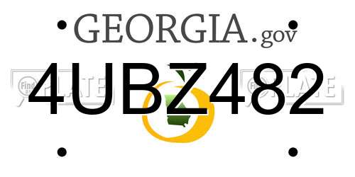 4UBZ482 Georgia License Plate