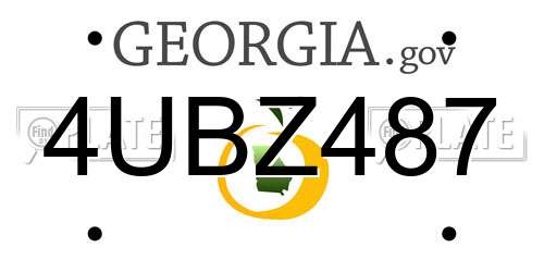 4UBZ487 Georgia License Plate