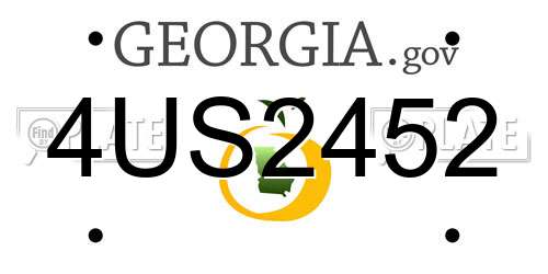 4US2452 Georgia License Plate