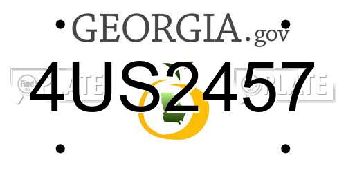 4US2457 Georgia License Plate