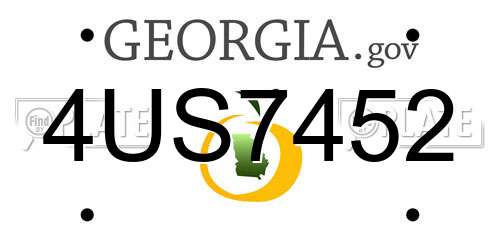 4US7452 Georgia License Plate