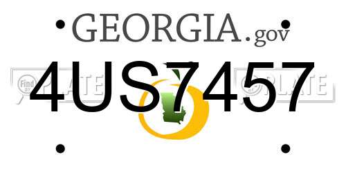 4US7457 Georgia License Plate