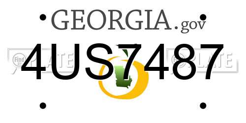 4US7487 Georgia License Plate