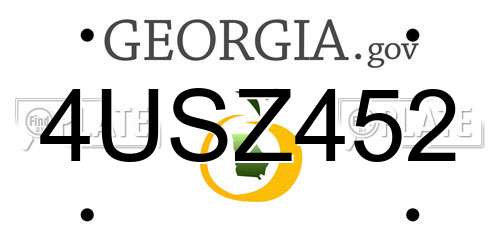 4USZ452 Georgia License Plate