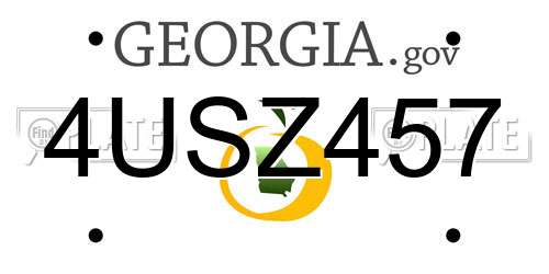 4USZ457 Georgia License Plate
