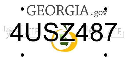 4USZ487 Georgia License Plate
