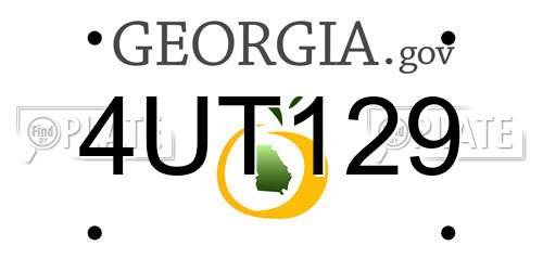 4UT129 Georgia License Plate