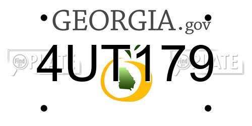 4UT179 Georgia License Plate