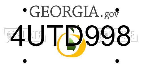 4UTD998 Georgia License Plate