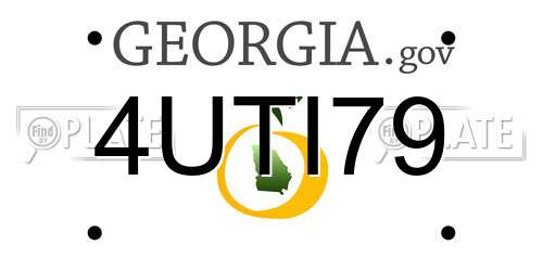 4UTI79 Georgia License Plate