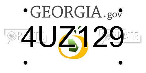 4UZ129 Georgia License Plate