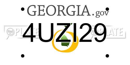 4UZI29 Georgia License Plate