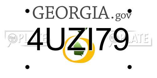 4UZI79 Georgia License Plate