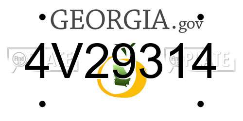 4V29314 Georgia License Plate