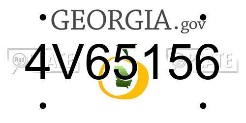 4V65156 Georgia License Plate