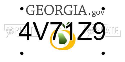 4V71Z9 Georgia License Plate