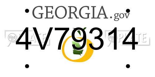 4V79314 Georgia License Plate