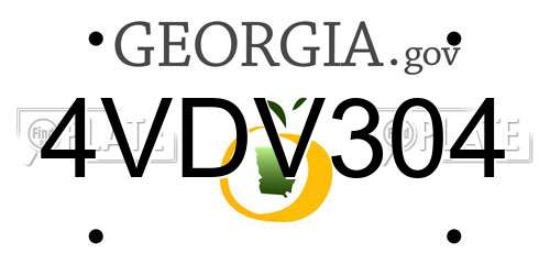 4VDV304 Georgia License Plate