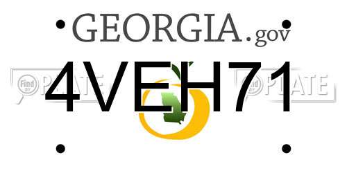 4VEH71 Georgia License Plate