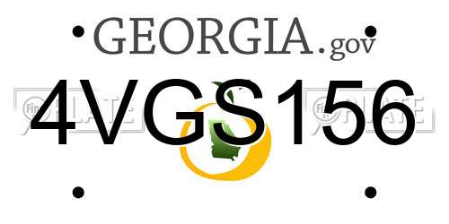 4VGS156 Georgia License Plate